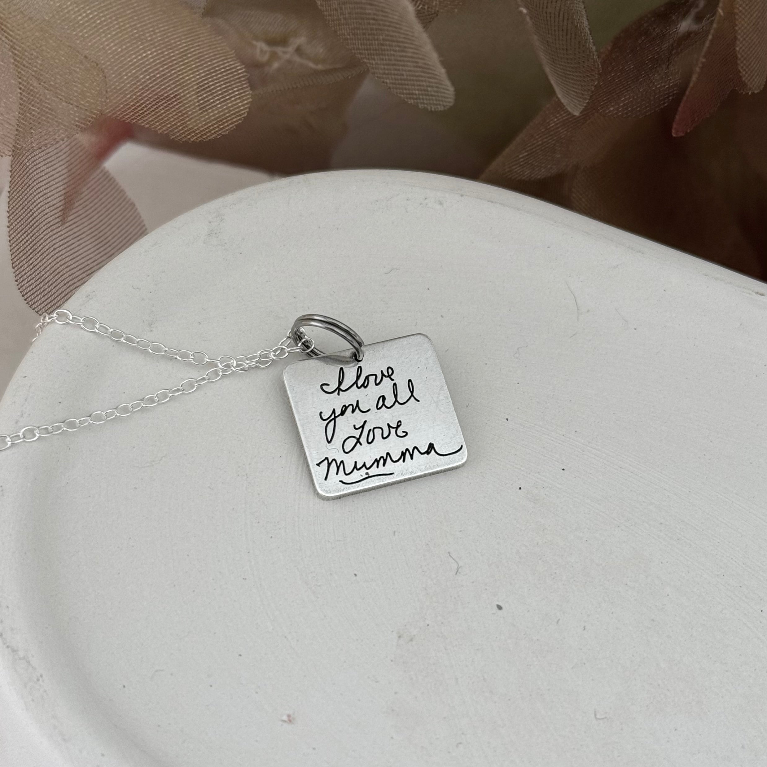 Square Handwriting charm