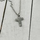 Small Silver Fingerprint Cross Memorial Pendant