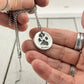 Real Paw Print Charm Necklace in Sterling Silver