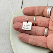 Square Handwriting charm