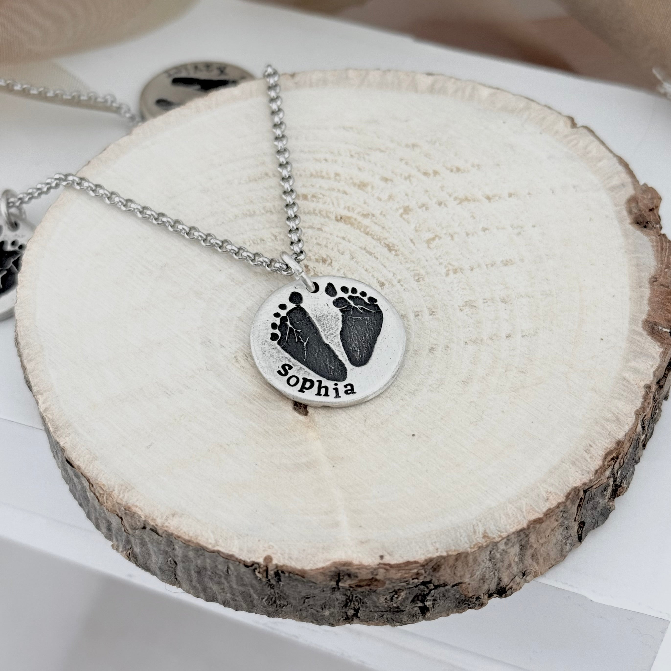 Footprint Charm in Solid Sterling Silver