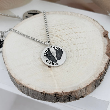Footprint Charm in Solid Sterling Silver