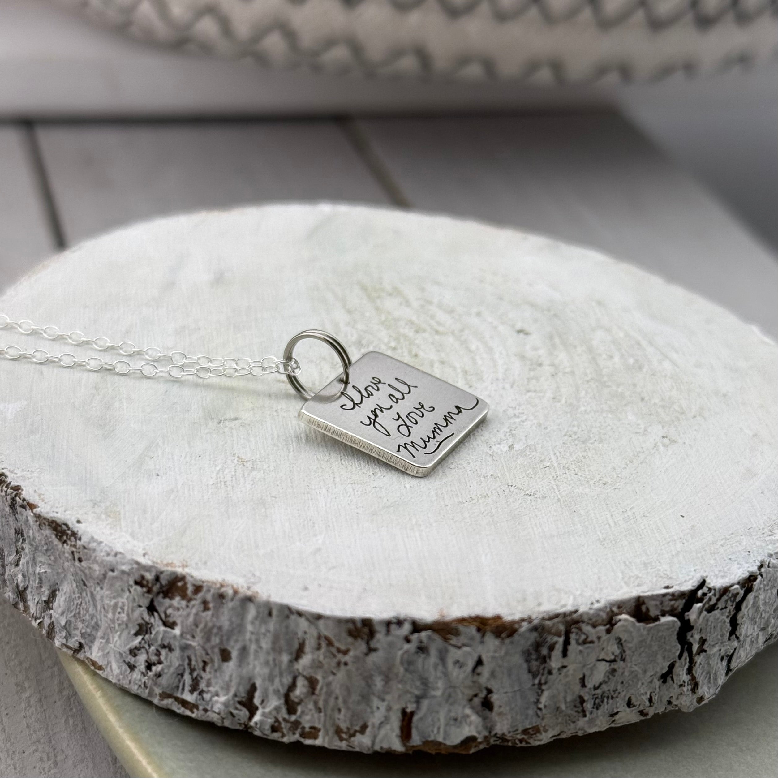 Square Handwriting charm