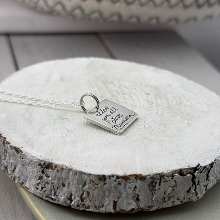 Square Handwriting charm