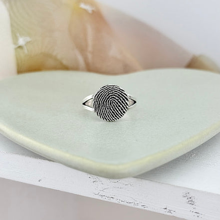 Pure Silver Memorial Fingerprint Ring