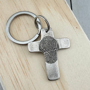 Fingerprint Cross Keychain