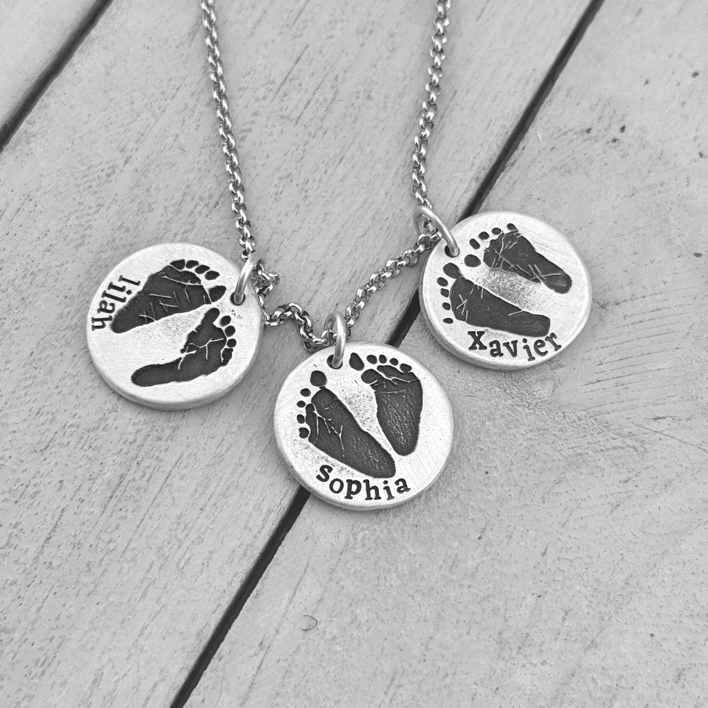 Footprint Charm in Solid Sterling Silver