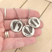 Footprint Charm in Solid Sterling Silver