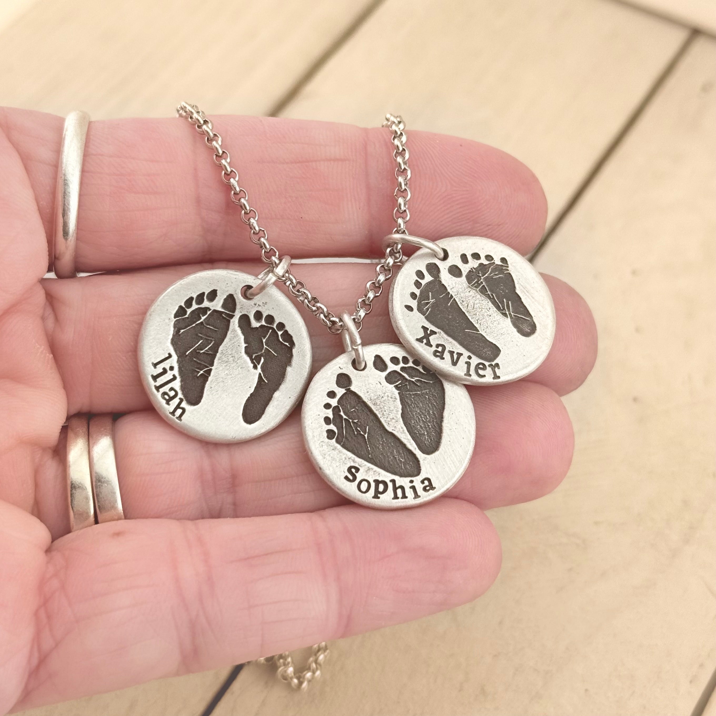 Footprint Charm in Solid Sterling Silver