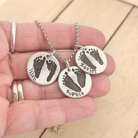 Footprint Charm in Solid Sterling Silver