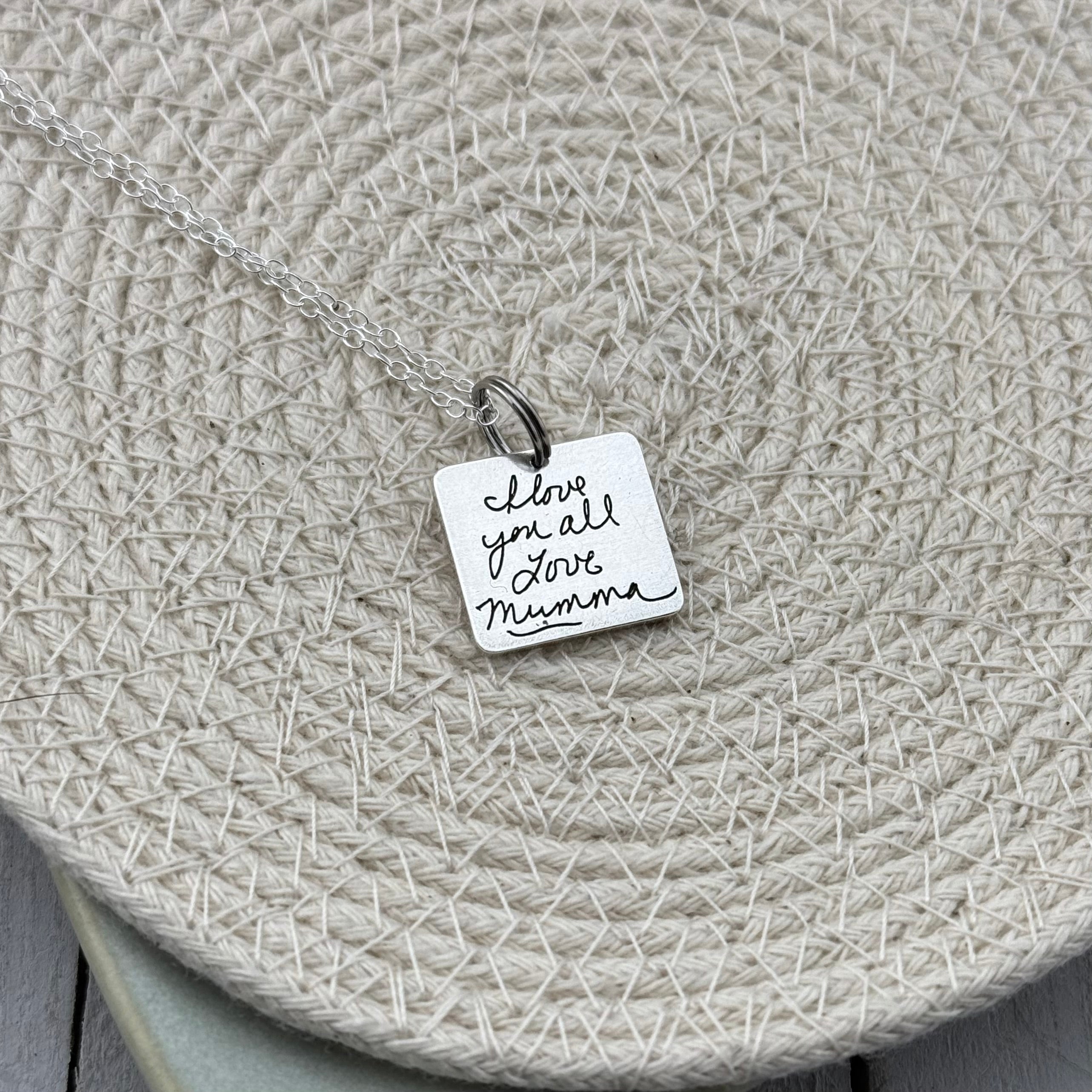 Square Handwriting charm