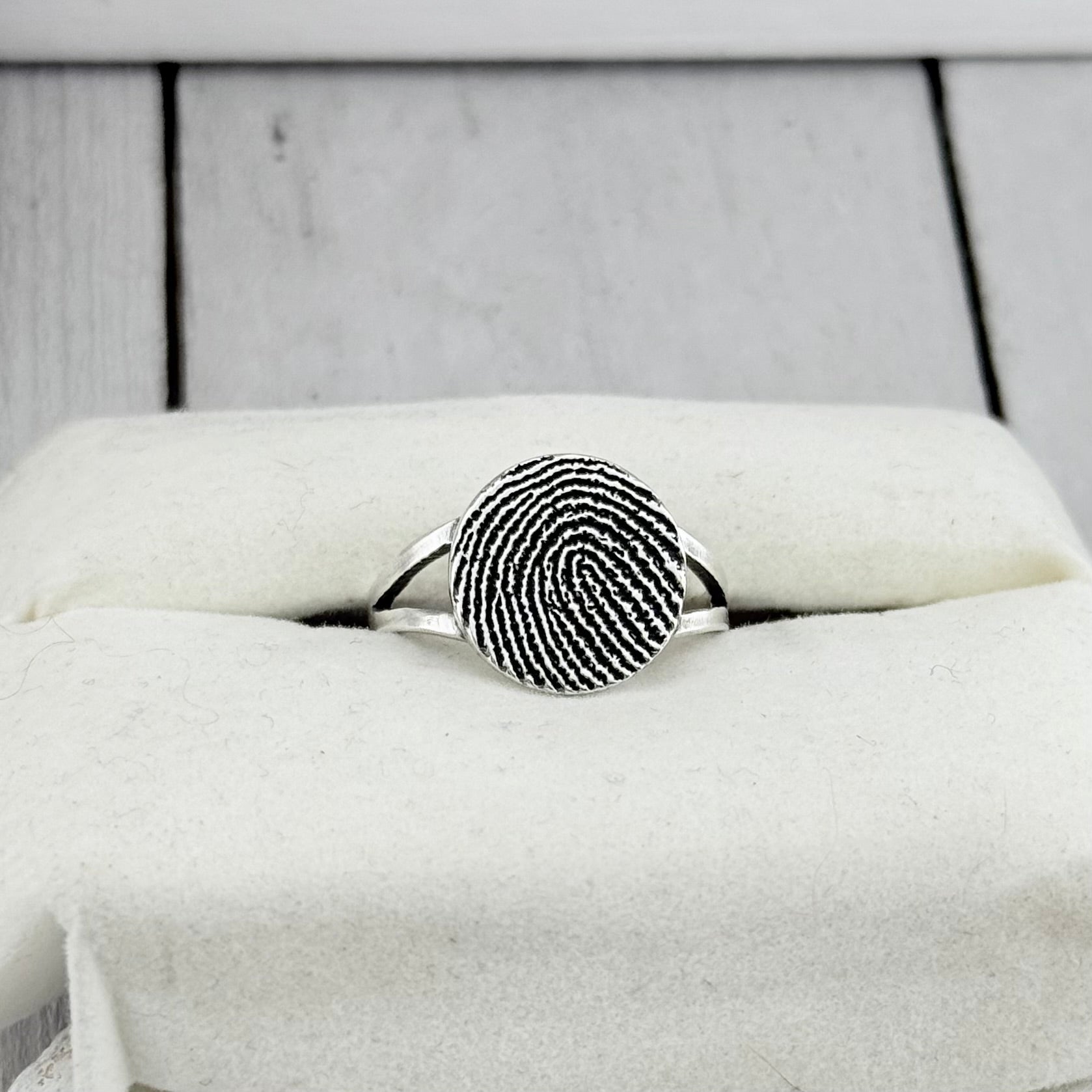 Pure Silver Memorial Fingerprint Ring