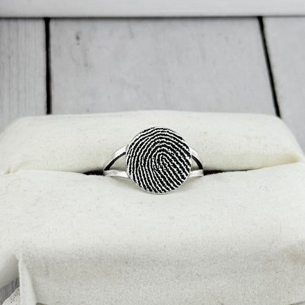 Pure Silver Memorial Fingerprint Ring