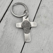 Fingerprint Cross Keychain