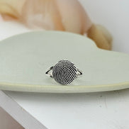 Pure Silver Memorial Fingerprint Ring