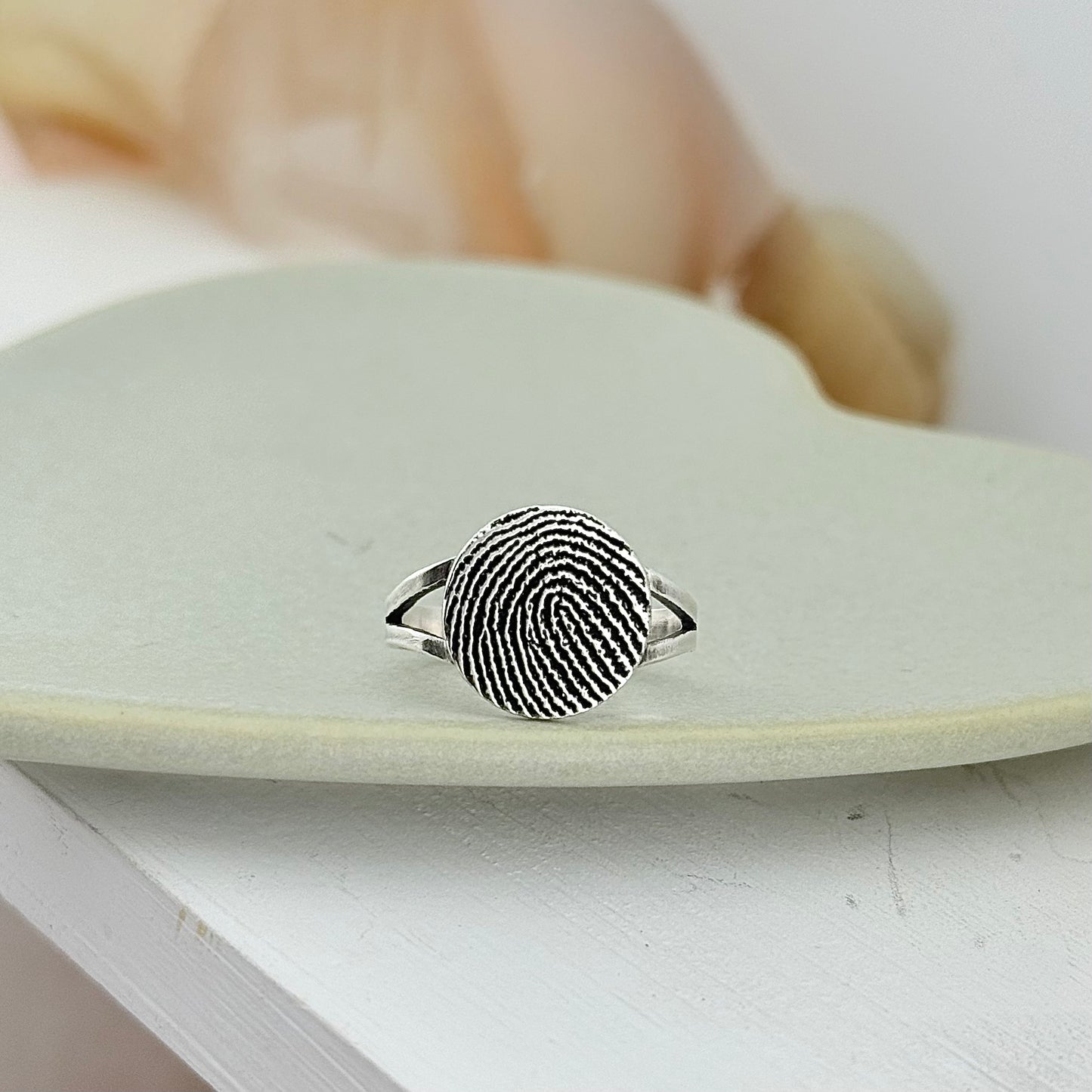 Pure Silver Memorial Fingerprint Ring