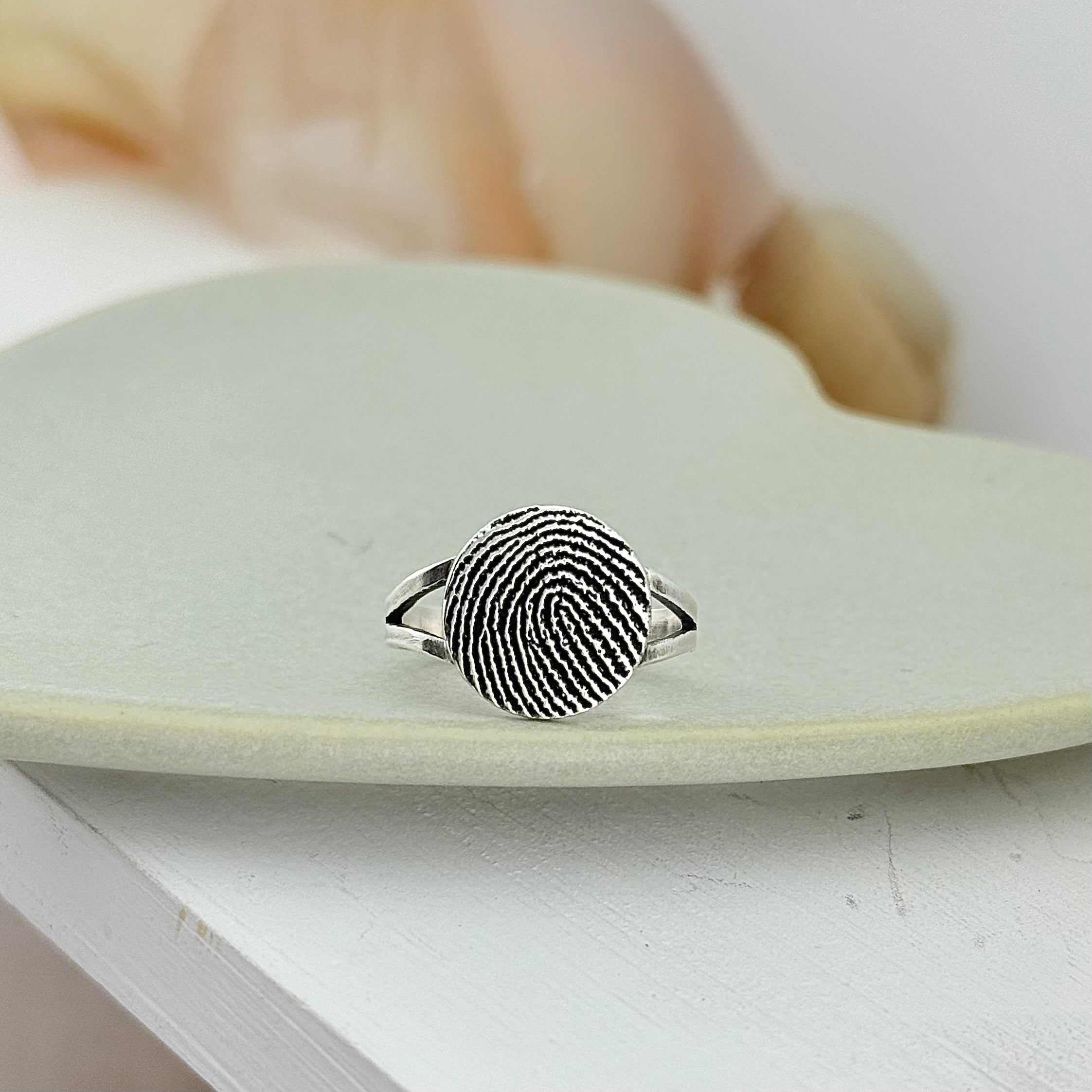 Pure Silver Memorial Fingerprint Ring