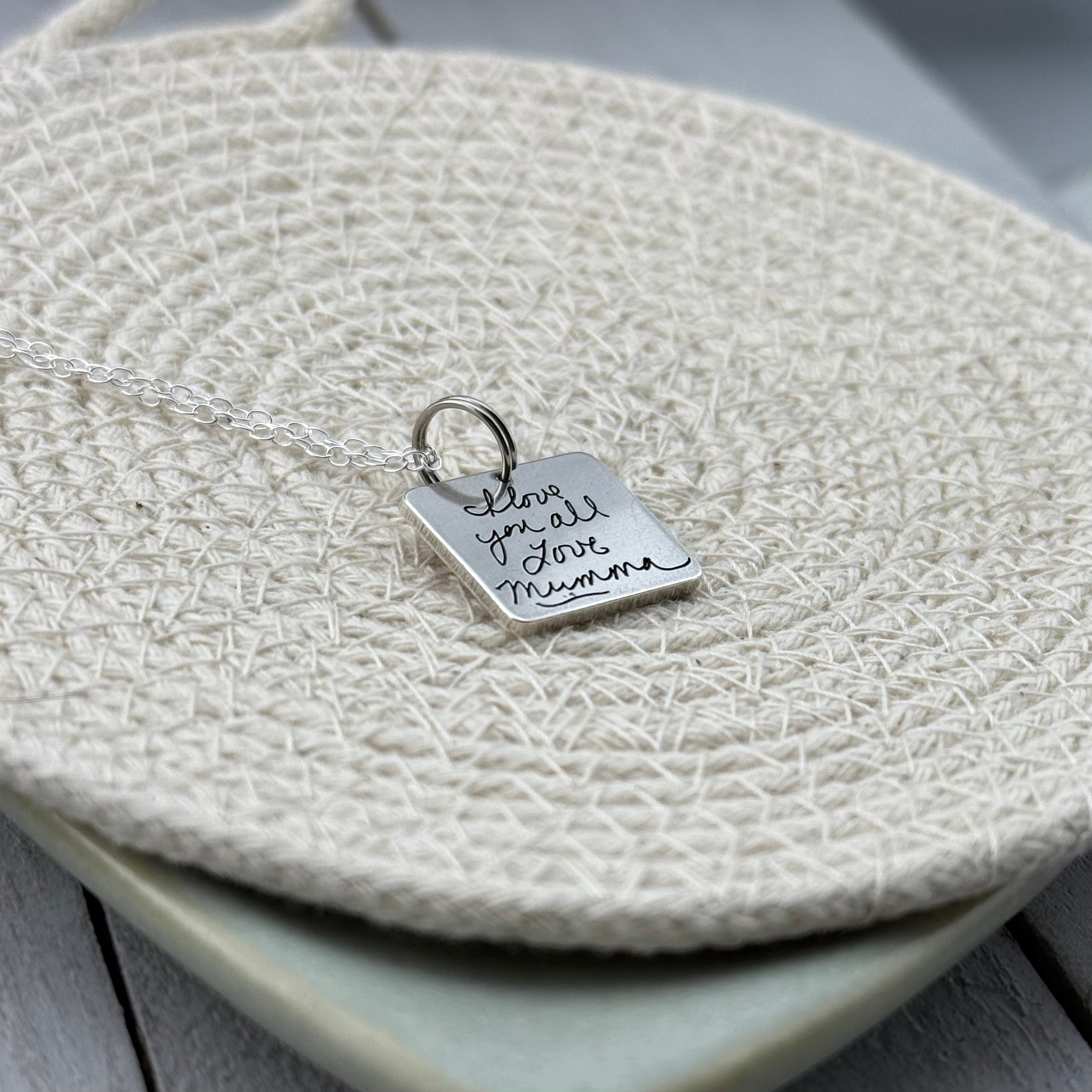 Square Handwriting charm