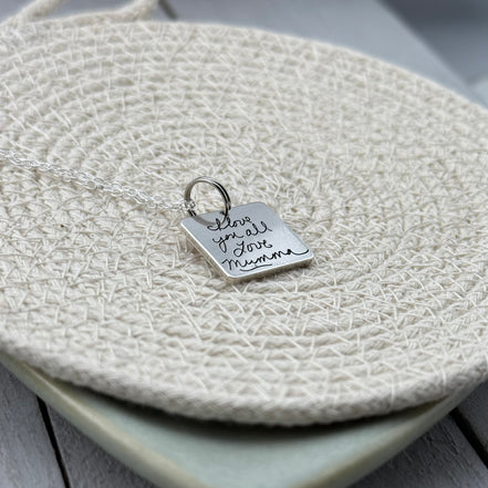 Square Handwriting charm