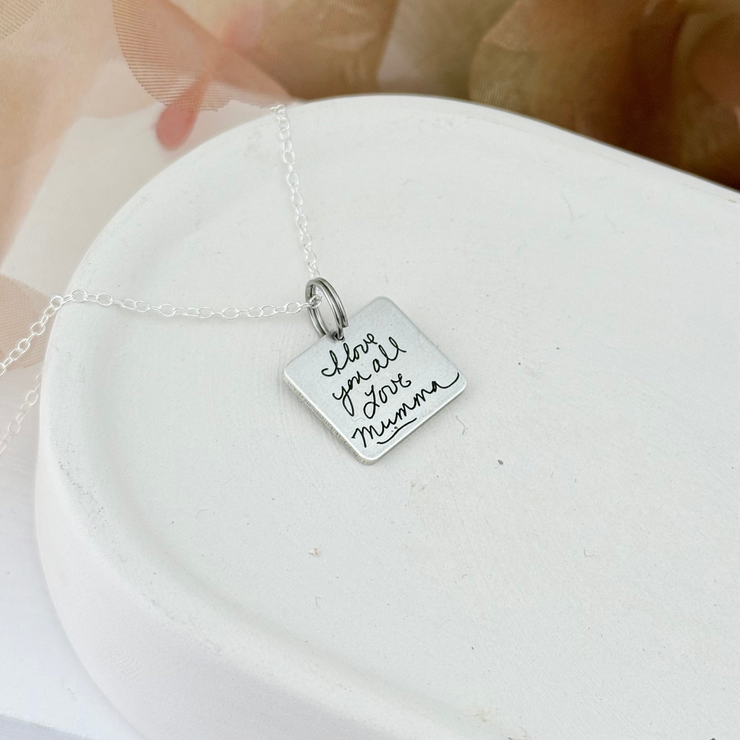 Square Handwriting charm