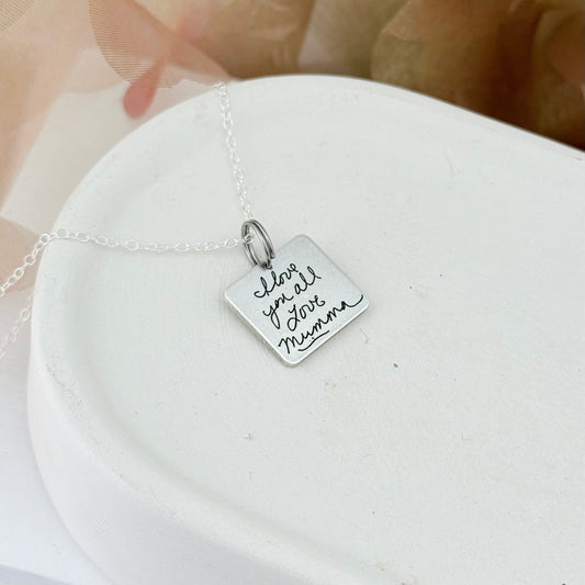 Square Handwriting charm
