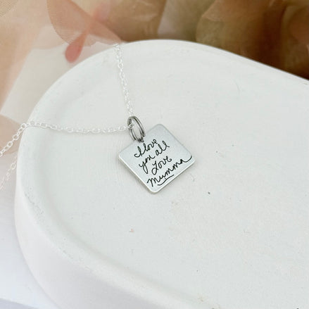 Square Handwriting charm