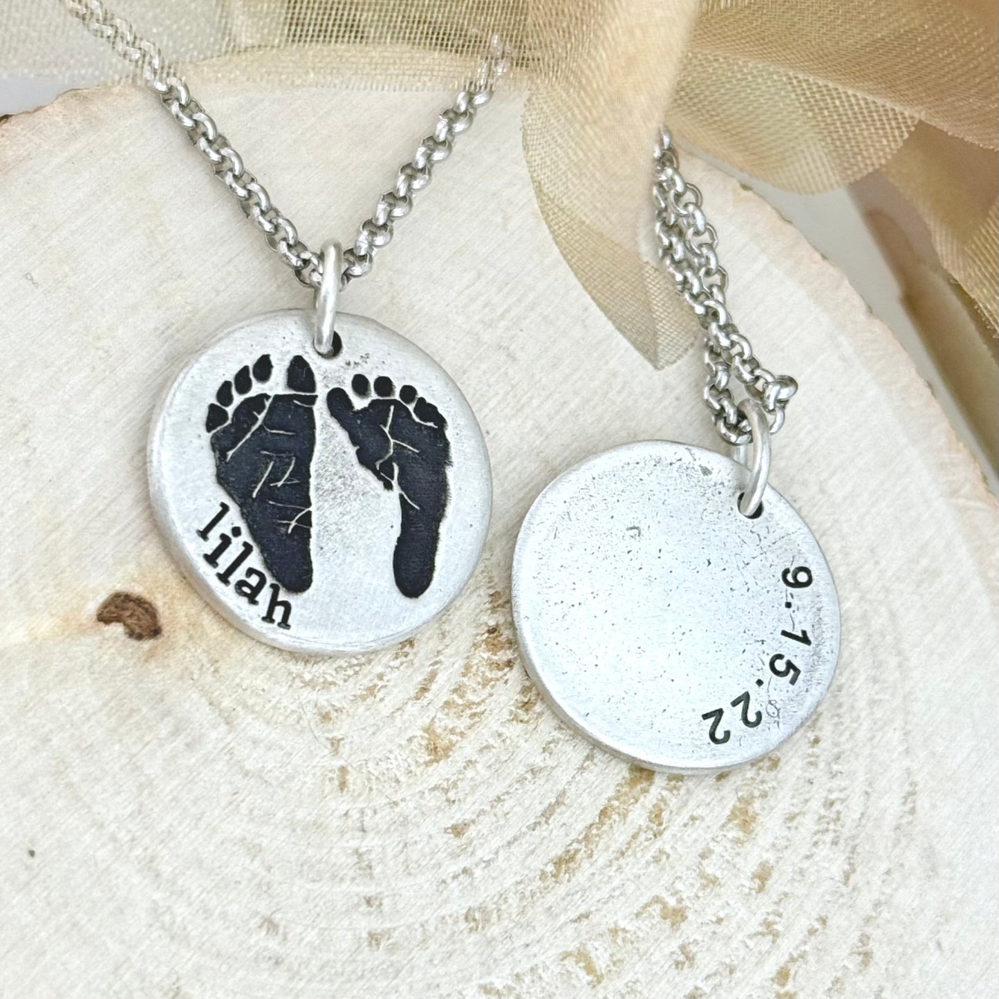 Footprint Charm in Solid Sterling Silver