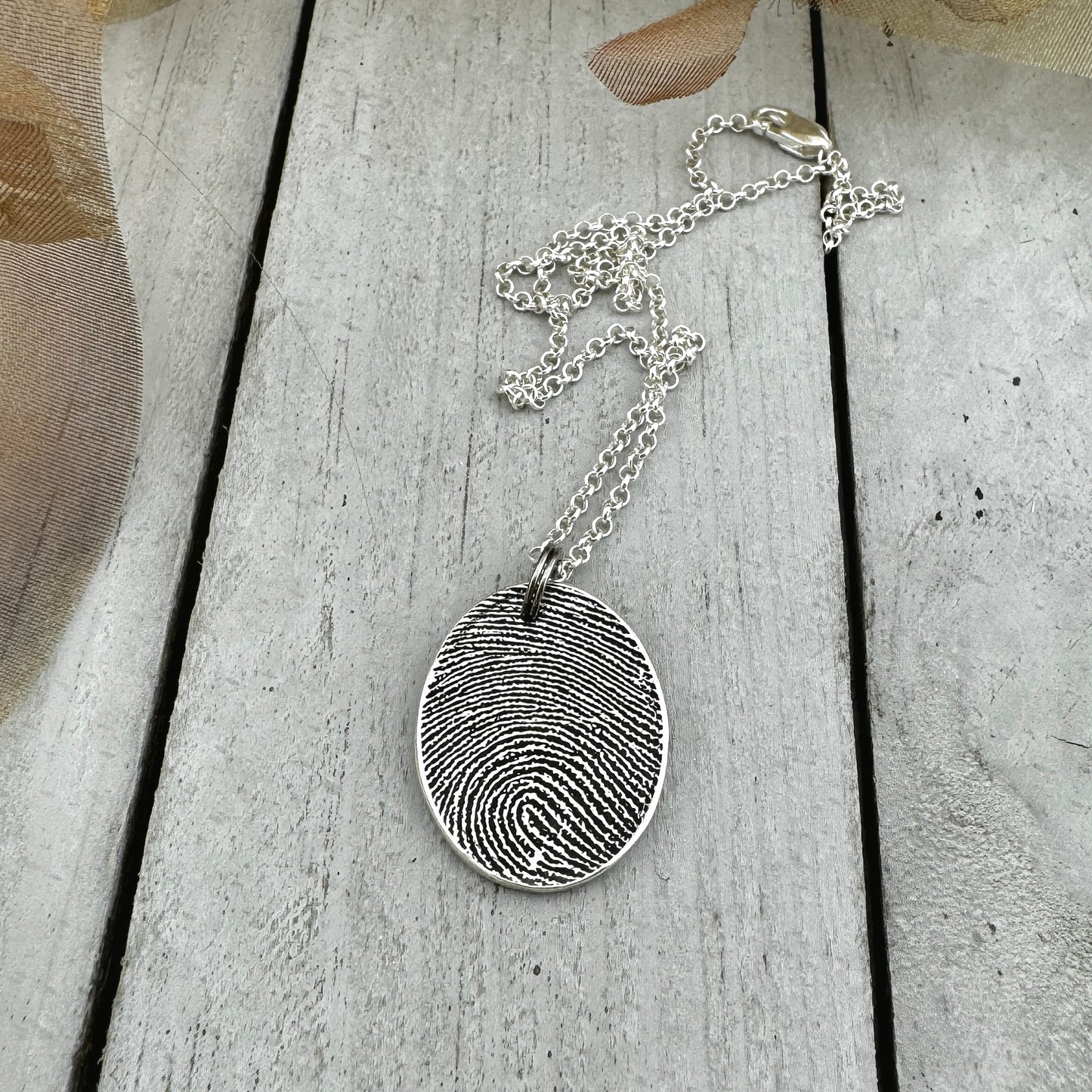 Fingerprint Necklace in Sterling Silver