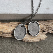 Fingerprint Charm in Sterling Silver with the Option for Handwriting on the Back