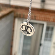 Dog Nose Charm, Real Animal Nose Charm Necklace in Sterling Silver, Oval Shape