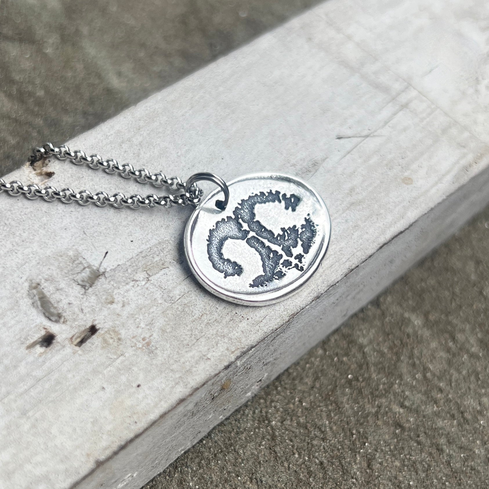 Dog Nose Charm, Real Animal Nose Charm Necklace in Sterling Silver, Oval Shape