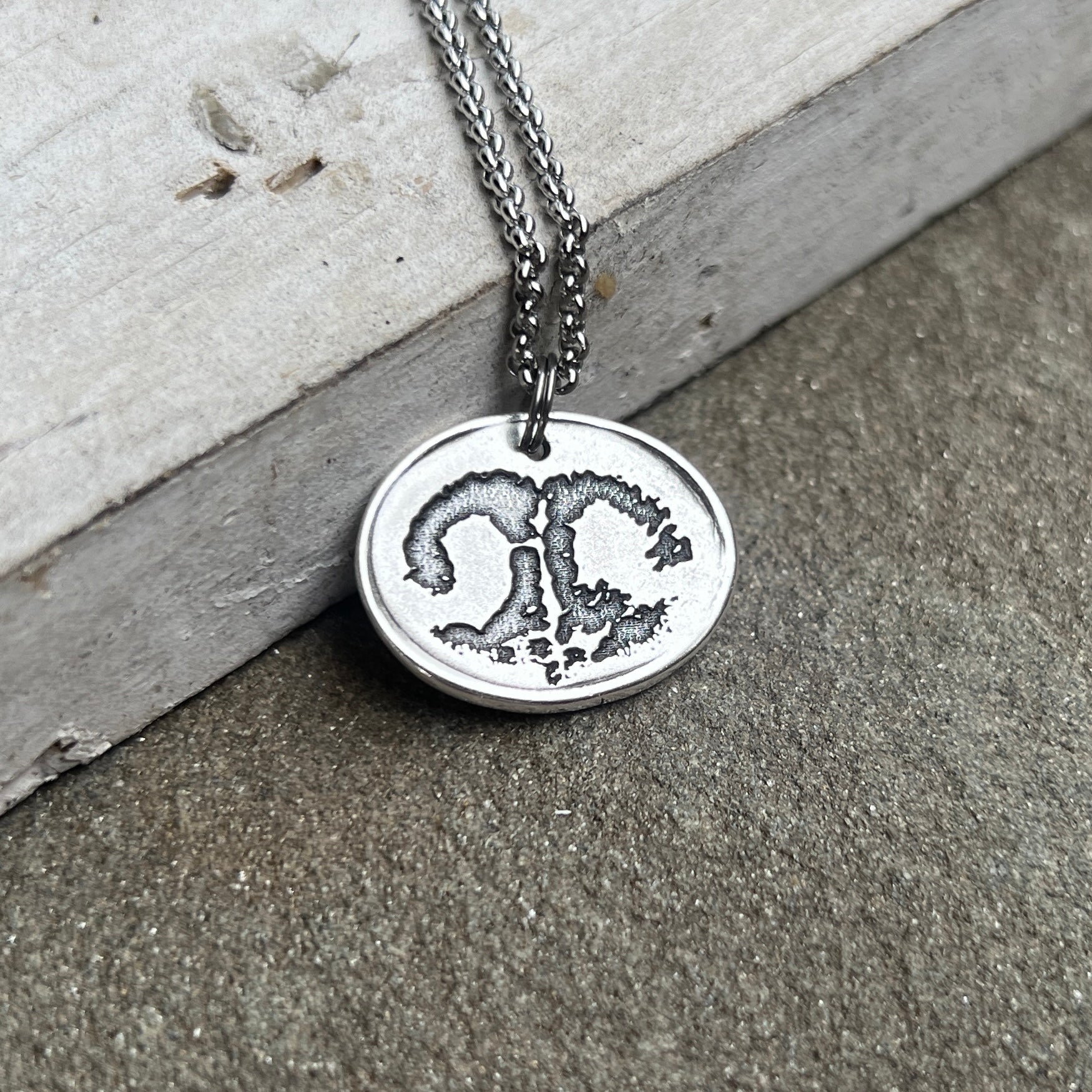 Dog Nose Charm, Real Animal Nose Charm Necklace in Sterling Silver, Oval Shape