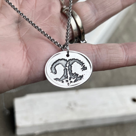 Dog Nose Charm, Real Animal Nose Charm Necklace in Sterling Silver, Oval Shape
