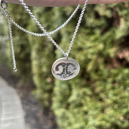 Dog Nose Charm, Real Animal Nose Charm Necklace in Sterling Silver, Oval Shape