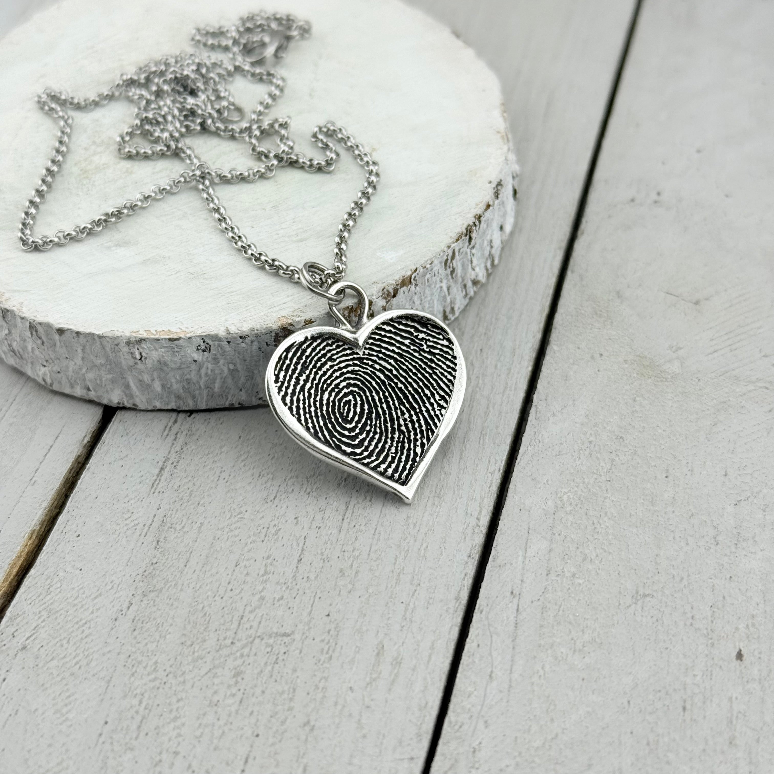 Heart Shaped Fingerprint Charm