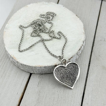 Heart Shaped Fingerprint Charm