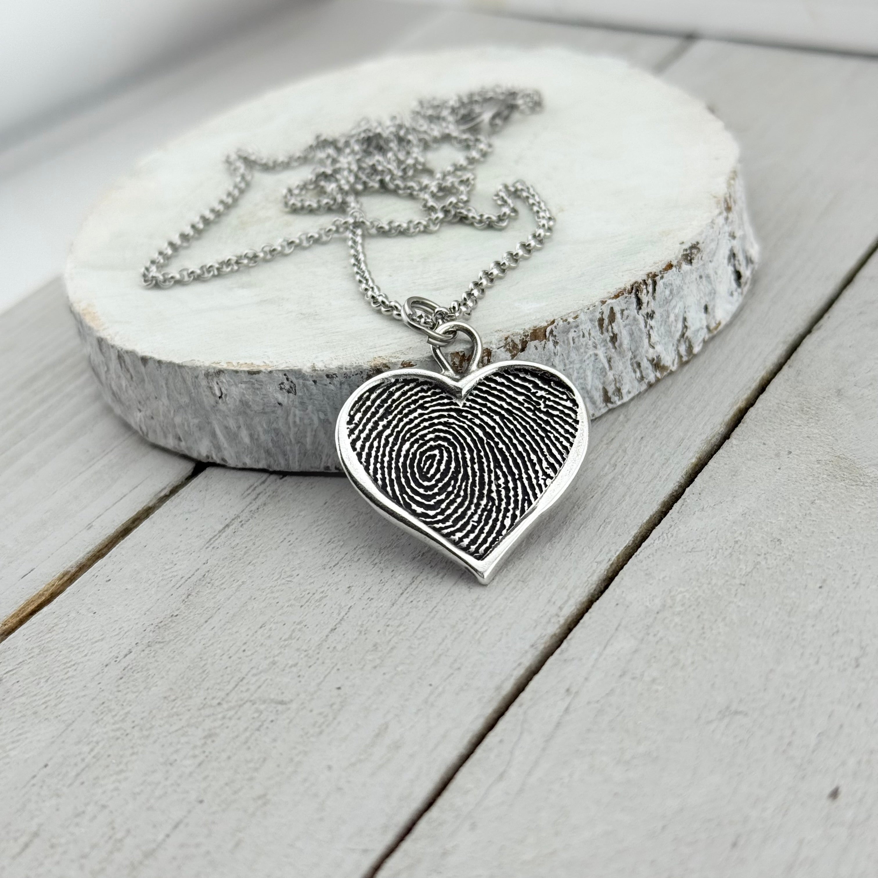 Heart Shaped Fingerprint Charm