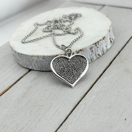 Heart Shaped Fingerprint Charm