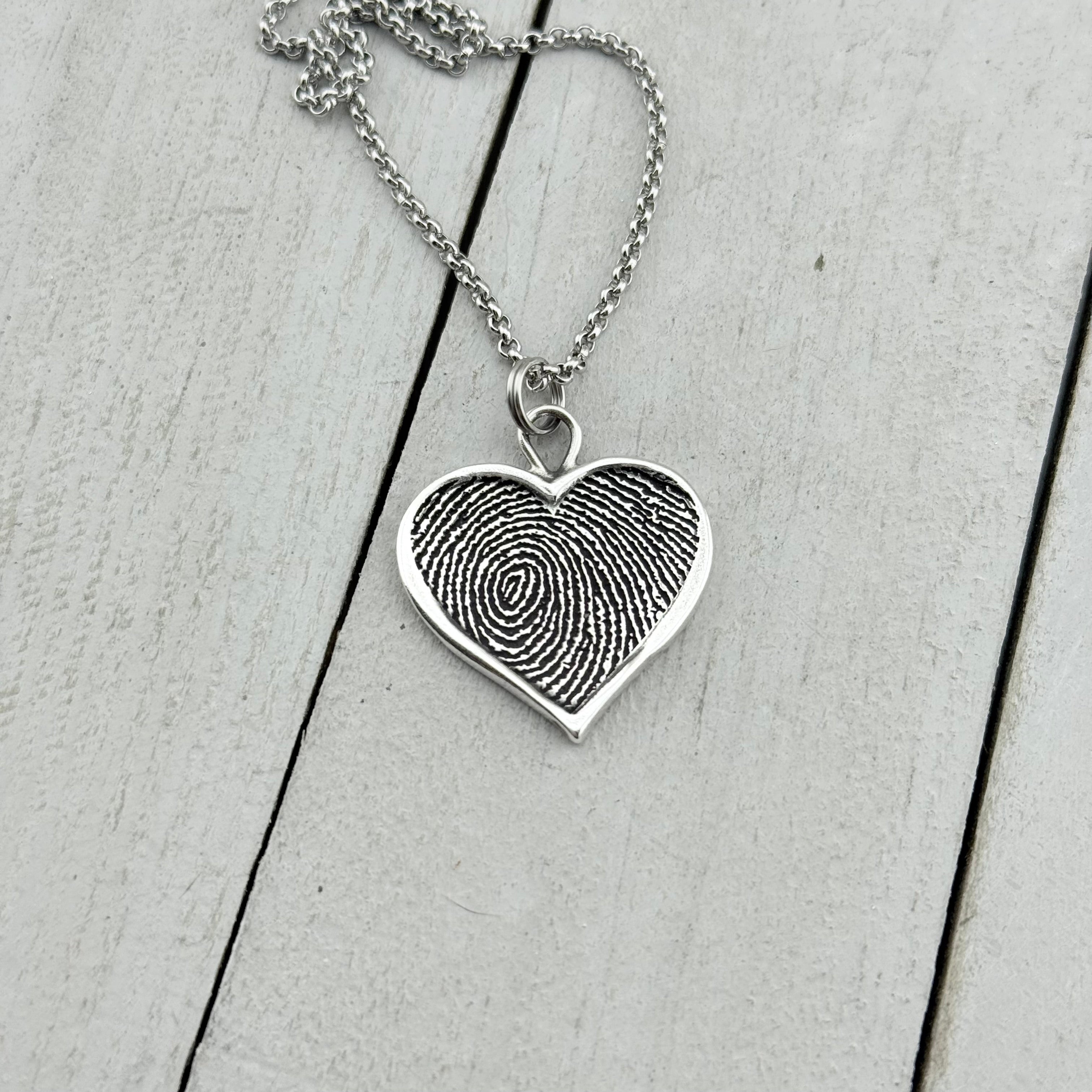 Heart Shaped Fingerprint Charm