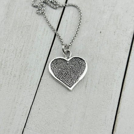 Heart Shaped Fingerprint Charm