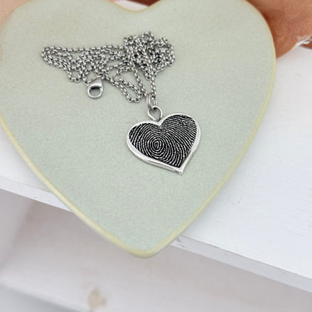 Heart Shaped Fingerprint Charm