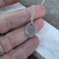 Thumbprint Necklace, Small Teardrop shape, Solid Silver Charm