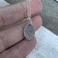 Thumbprint Necklace, Small Teardrop shape, Solid Silver Charm
