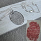 Fingerprint Charm in Oval or Teardrop Shape