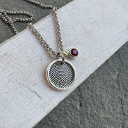 Fingerprint Charm, Engraved in Solid Silver