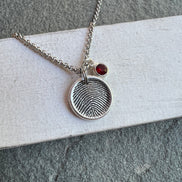 Fingerprint Charm, Engraved in Solid Silver