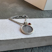 Fingerprint Charm, Engraved in Solid Silver