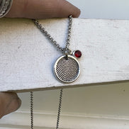 Fingerprint Charm, Engraved in Solid Silver