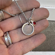 Fingerprint Charm, Engraved in Solid Silver