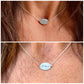 Fingerprint Necklace with Handwriting on the Back, Solid Sterling Silver
